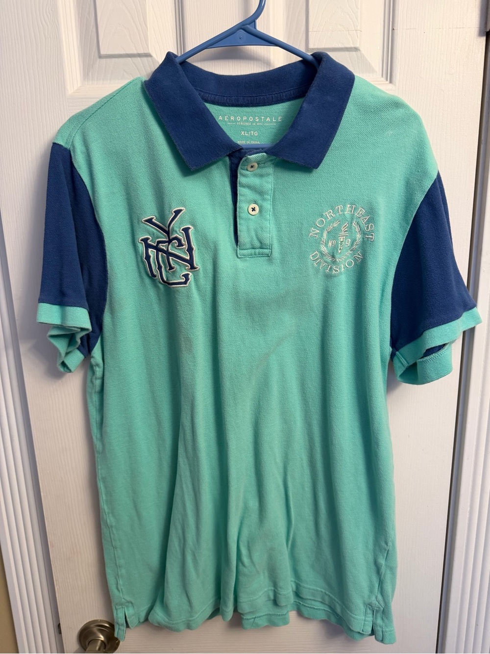 Aeropostale Men’s Mint & Navy Polo Shirt